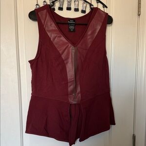 Her Universe Deep Red Top with Sheer Detail